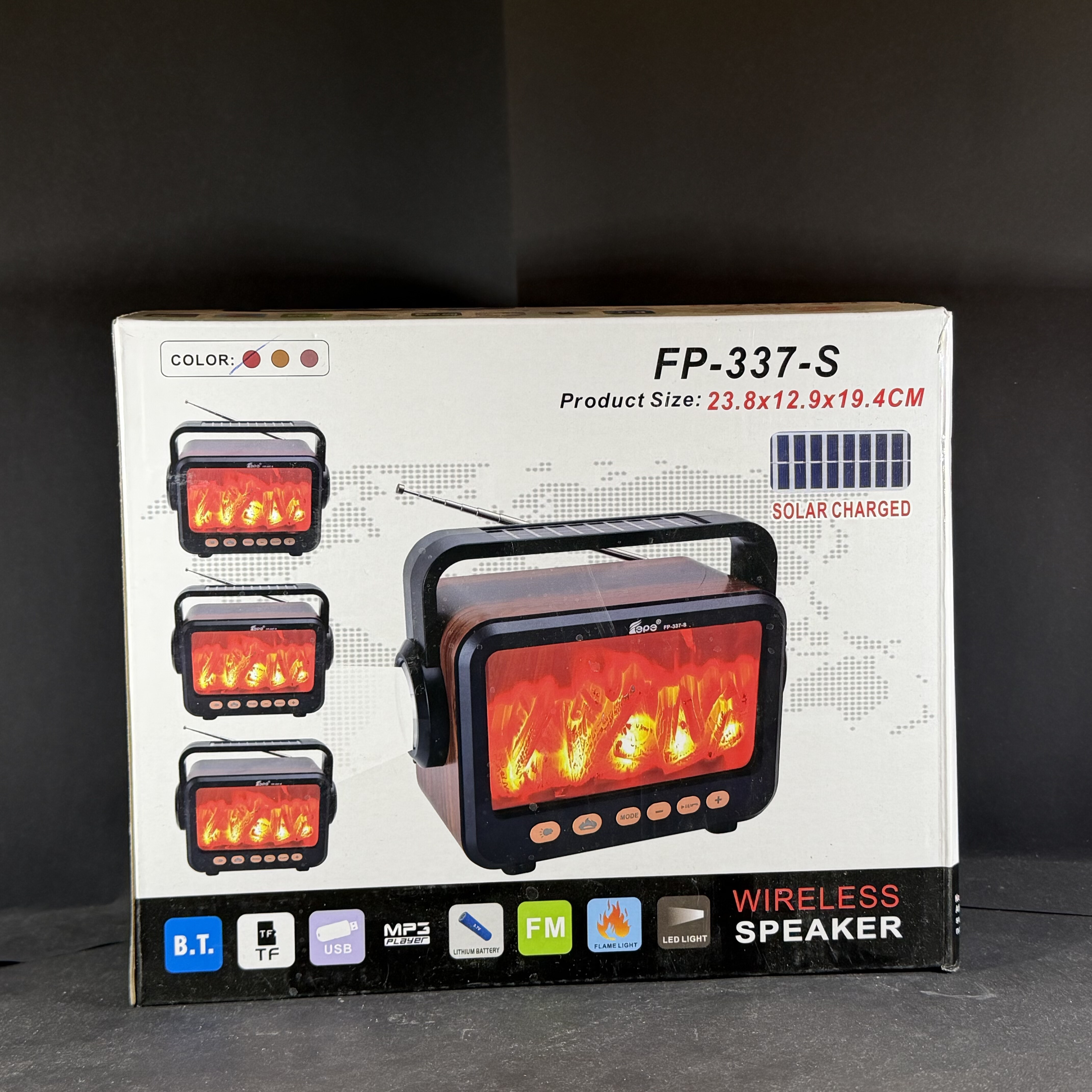 POLYGOLD FP-337-S ŞÖMİNELİ GÜNEŞ PANELLİ RADYO